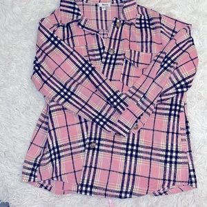 Baby pink and black Plaid Shacket 💕